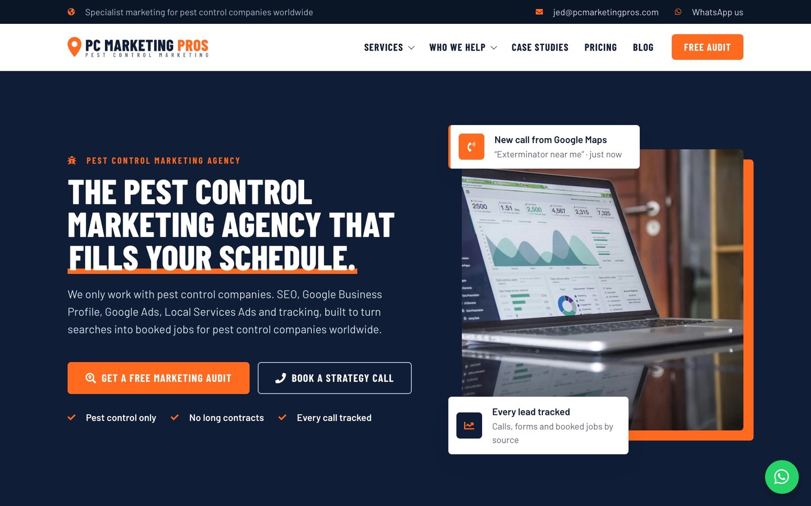 PC Marketing Pros website homepage designed by Marketing Bru